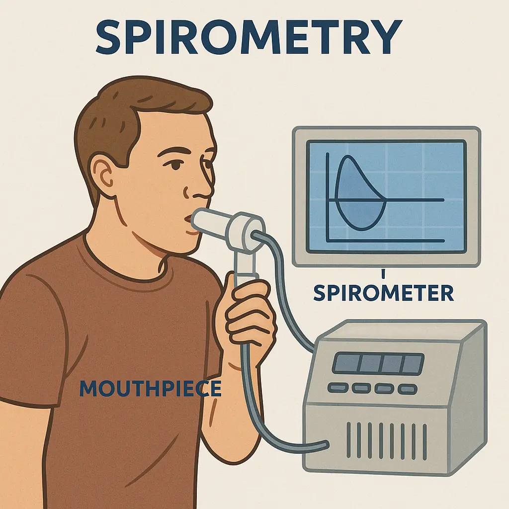 Mesin spirometri untuk memeriksa fungsi paru-paru