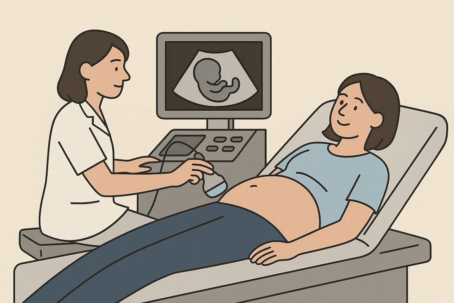 Mesin ultrasound untuk menghasilkan imej organ badan