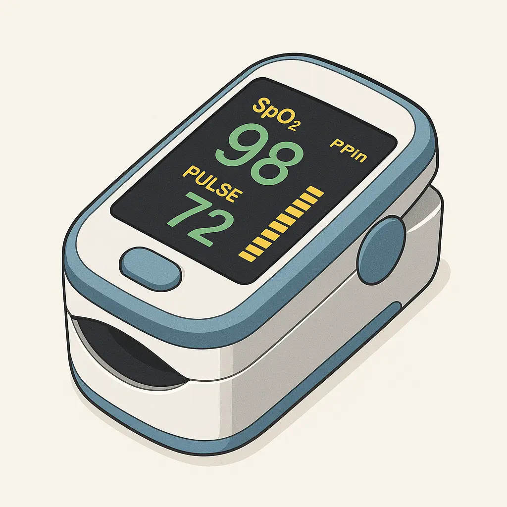 Pulse oximeter untuk mengukur SpO₂ dan kadar nadi
